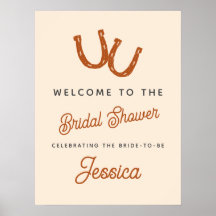 オレンモダンジ女性のカーボーイ馬蹄形ブライダルシャワー