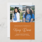 オレンモダンジ学年と写真卒業 案内状 (裏面)