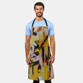 オレンモダンジ抽象芸術絵画ズパーソナライズされた エプロン (着用した状態)