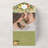 オレンモダンジ柑橘類結婚の果実 オールインワン招待状 (外側)