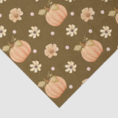 オレンモダンジ水彩かぼちゃ花柄 薄葉紙 (詳細)