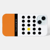 オレンモダンジ水玉模様カラーブロックモノグラム Case-Mate iPhoneケース (裏面 (横))
