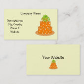 オレンモダンジ水玉模様ケーキデザイン 名刺 (正面/裏面)