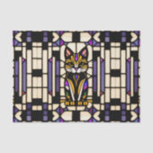 オレンモダンジ猫ステンドグラスイラストレーション 薄葉紙 (正面)