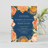オレンモダンジ結婚フローラリース招待状 招待状 (スタンド正面)