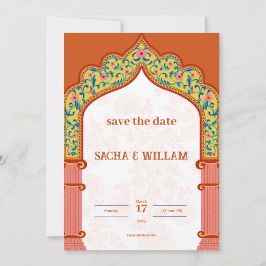 オレンモダンジ結婚式招待状 招待状 (正面)