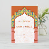 オレンモダンジ結婚式招待状 招待状 (スタンド正面)