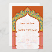 オレンモダンジ結婚式招待状 招待状 (正面/裏面)