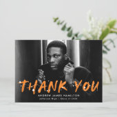 オレンモダンジ絵を描（ばちゃばちゃ）跳ねる写真卒業 サンキューカード (スタンド正面)