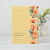 オレンモダンジ花秋黄結婚色 招待状 (スタンド正面)