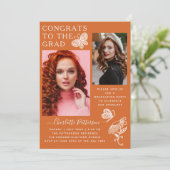 オレンモダンジ蝶の写真卒業パーティー 招待状 (スタンド正面)