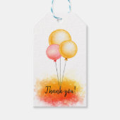 オレンモダンジ赤い水の色絵を描ストライプのギフトTa ギフトタグ (正面)