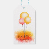 オレンモダンジ赤い水の色絵を描ストライプのギフトTa ギフトタグ (裏面)