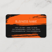 オレンモダンジ赤黒ブラシストローク絵を描 名刺 (裏面)