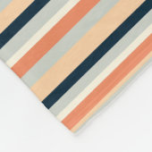 オレンモダンジ&ネイビー垂直ストライプパターン（の模様が）ある フリースブランケット (角)