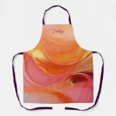 オレンモダンジ、ピンク、金ゴールド- エプロン (正面)