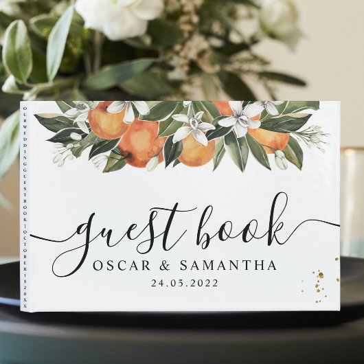 オレンモダンジ&フラワーウォーターカラー ゲストブック