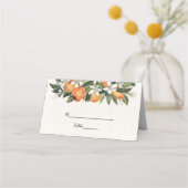 オレンモダンジ&フラワーウォーターカラー プレイスカード (正面)