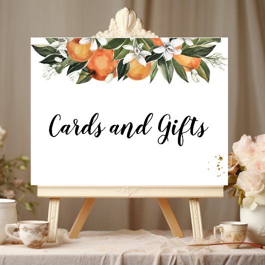 オレンモダンジ&フラワーウォーターカラー ポスター