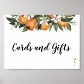 オレンモダンジ&フラワーウォーターカラー ポスター (正面)