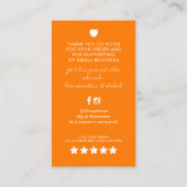 オレンモダンジQRコードの感謝してい順序 名刺 (裏面)