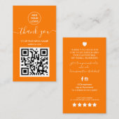 オレンモダンジQRコードの感謝してい順序 名刺 (正面/裏面)