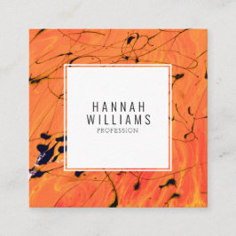 オレンモダンジQRコードテラコッタパタ絵を描ン スクエア名刺