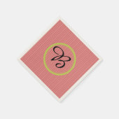 オレンモダンストライプのジモノグラムの紙ナプキンス スタンダードカクテルナプキン (角)