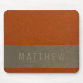 オレンモダンフェイクジのグレーレザーテクスチャ名 マウスパッド (正面)