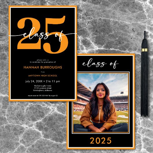 オレンモダンミニマルジ台本卒業パーティー 招待状