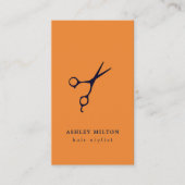 オレンモダンミニマルジ青鋏ヘアスタイリスト 名刺 (正面)