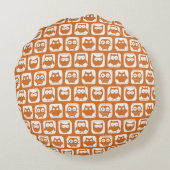 オレンモノグラムのジフクロウ ラウンドクッション (裏面)