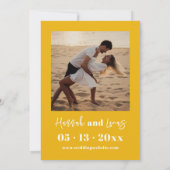 オレンユニークはっきりしたジ写真結婚式招待状 招待状 (裏面)