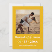 オレンユニークはっきりしたジ写真結婚式招待状 招待状 (裏面)