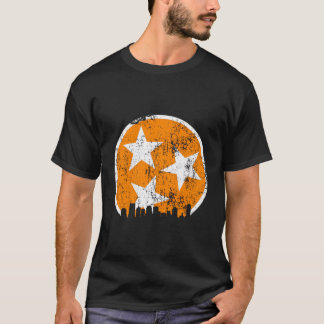 オレンユニークジホワイトテネシー州旗ナッシュビル Tシャツ