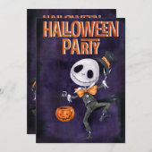 オレン不気味ジスケルトンハロウィーン 招待状 (正面/裏面)