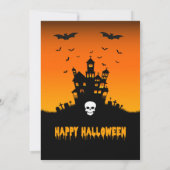 オレン不気味ジハローウィンパーティハウスウィズこうもり 招待状 (裏面)