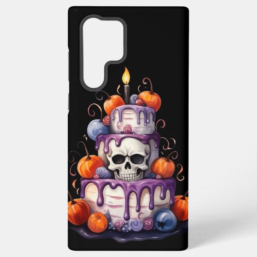オレン不気味ジパープル層ハロウィンケーキ SAMSUNG GALAXYケース (裏面)