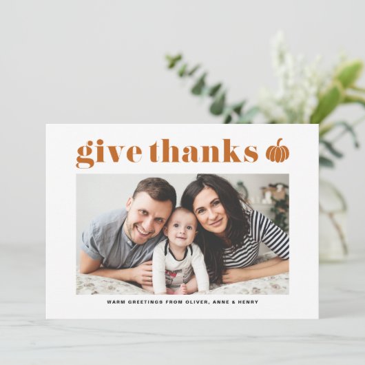 オレン与えジュ感謝していレトロタイポグラフィ感謝祭 シーズンカード (スタンド正面)