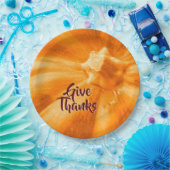 オレン与え感謝していジカボンプキンサンクスギビングホリデー ペーパープレート (パーティー)