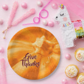 オレン与え感謝していジカボンプキンサンクスギビングホリデー ペーパープレート (パーティー)