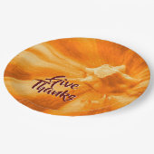 オレン与え感謝していジカボンプキンサンクスギビングホリデー ペーパープレート (アングル)