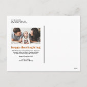 オレン与え感謝していト写真Happy Thanksgiving シーズンポストカード (裏面)