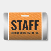 オレン企業のジ&スチールスタッフパス バッジ (Front)