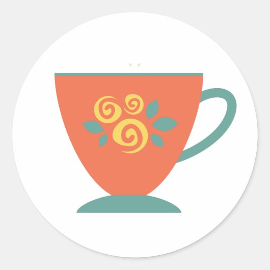 オレン伝統的ジとブルーの磁器ティーカップ。 ラウンドシール (正面)