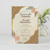 オレン伝統的ジアイボリーケンテ結婚式招待状 招待状 (スタンド正面)
