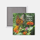 オレン信じジ（昆虫）オオカバマダラ、モナークバタフライ写真インスピレーション マグネット (正面/裏面)