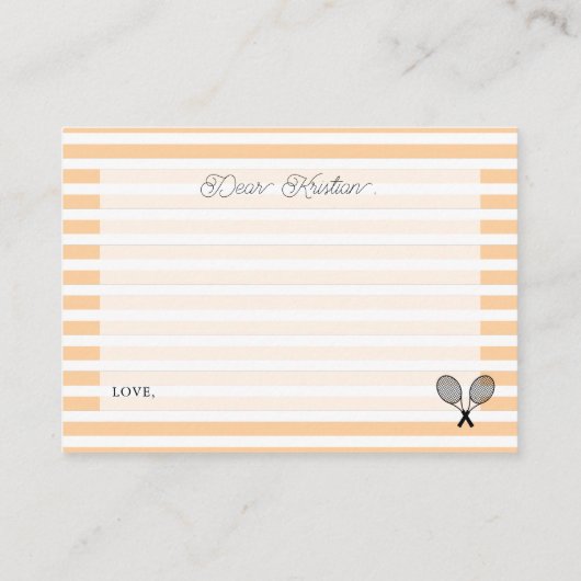 オレン名門私立校風のジテニスベビーシャワーおむつラッフル エンクロージャーカード (裏面)