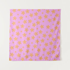 オレン名門私立校風のジピンクのヒッピー花柄 タペストリー