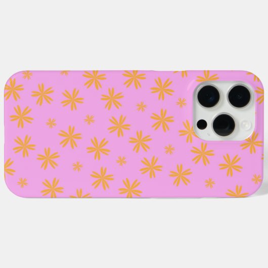 オレン名門私立校風のジピンクのヒッピー花柄 Case-Mate iPhoneケース (裏面 (横))